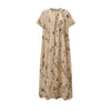 INTO THE EAST 25 Autumn/Winter Silk Hemp Flower Shadow Dress ITE-E1DGSS011KT21DS-QKQ Light Khaki